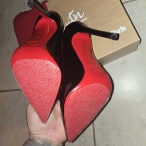 Christian Louboutin Black Patent Leather Heels So Kate 120 Size 38